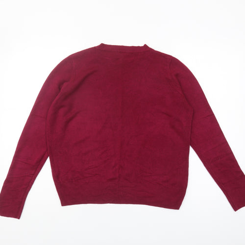 M&Co Women's Red Jumper Size 12 Buttons