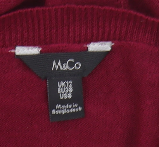 M&Co Women's Red Jumper Size 12 Buttons