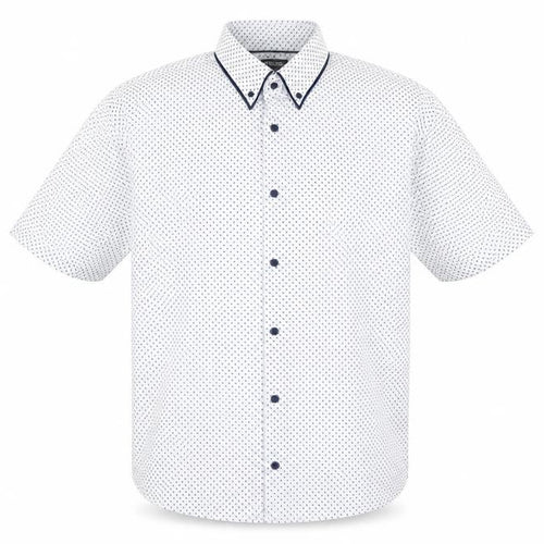 Debenhams Men's White 2XL Short Sleeve Geometric Shirt