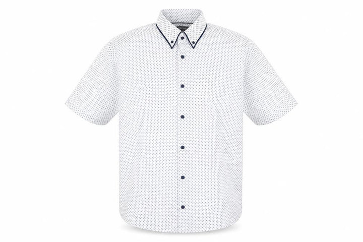 Debenhams Men's White 2XL Short Sleeve Geometric Shirt
