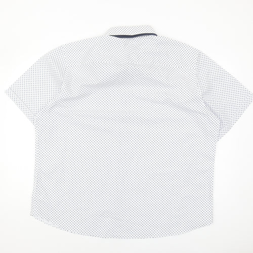 Debenhams Men's White 2XL Short Sleeve Geometric Shirt
