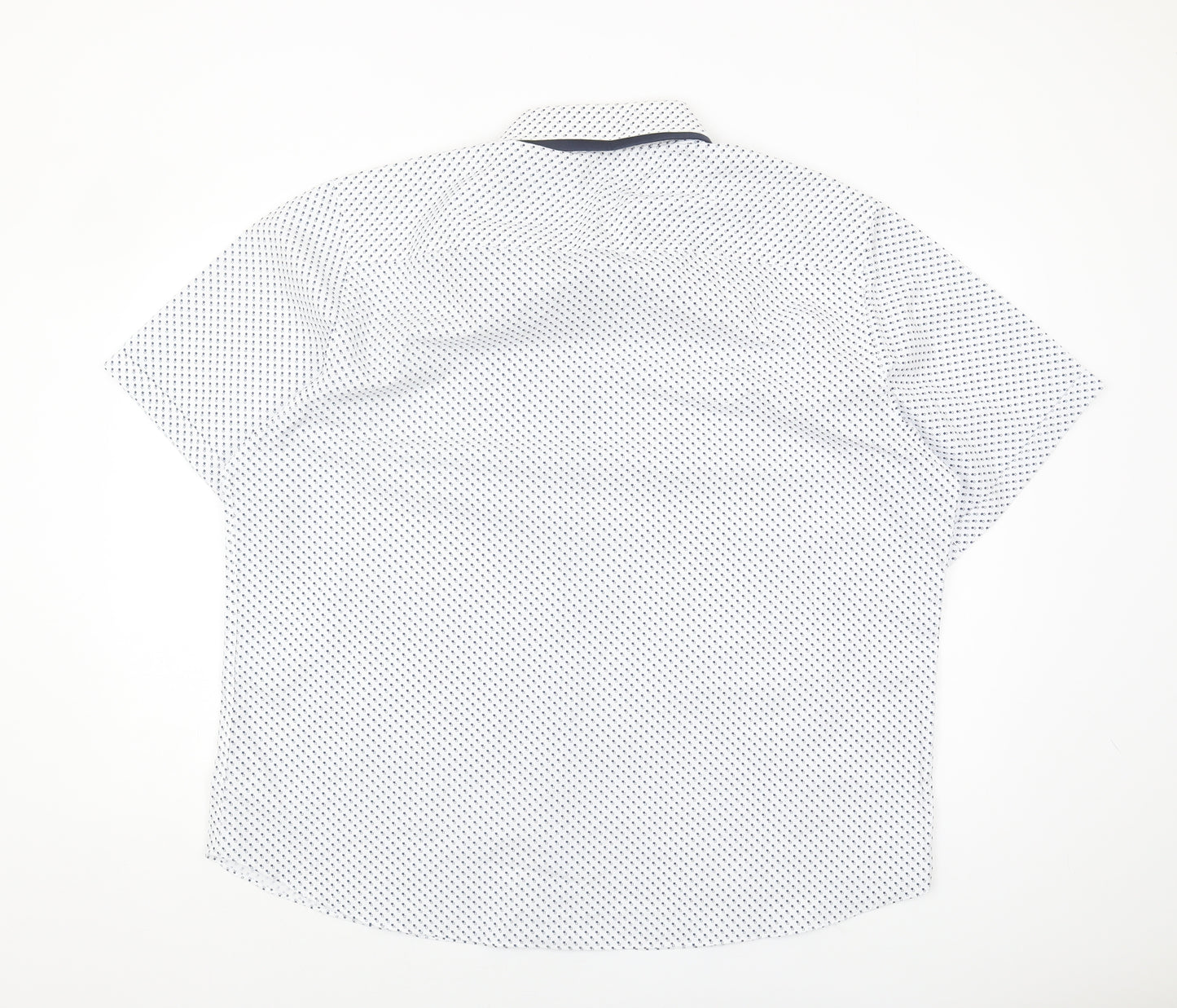 Debenhams Men's White 2XL Short Sleeve Geometric Shirt
