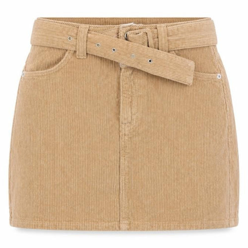 Topshop Women's Beige Short Corduroy Skirt Size 6