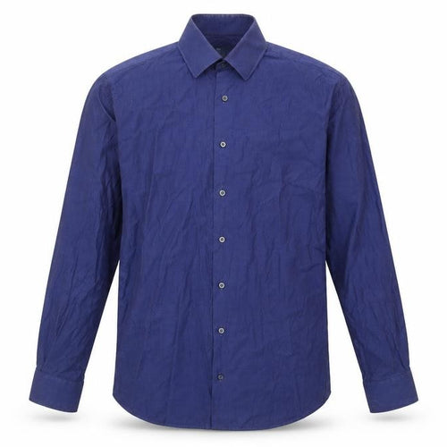 Marks and Spencer Men's Blue Long Sleeve Shirt 15.5 Slim Fit