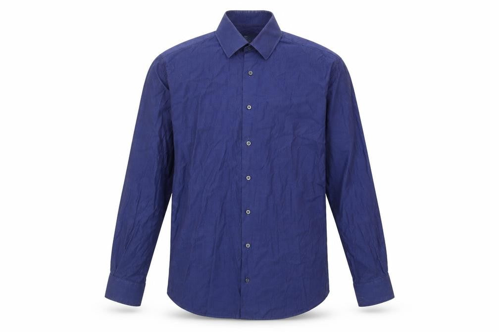 Marks and Spencer Men's Blue Long Sleeve Shirt 15.5 Slim Fit