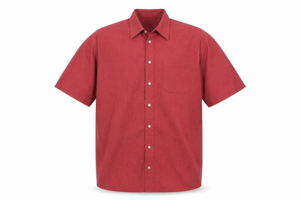 Front view of Marks & Spencer Red Short Sleeve Shirt Men's, size 42