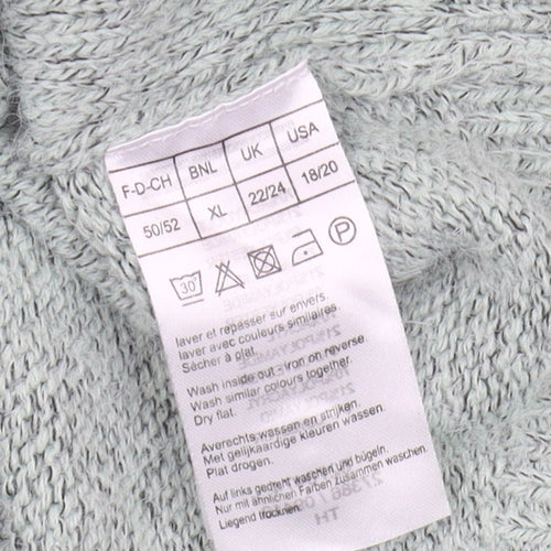 Damart Women's Grey Cardigan, Size 22/24, Winter Regular Fit