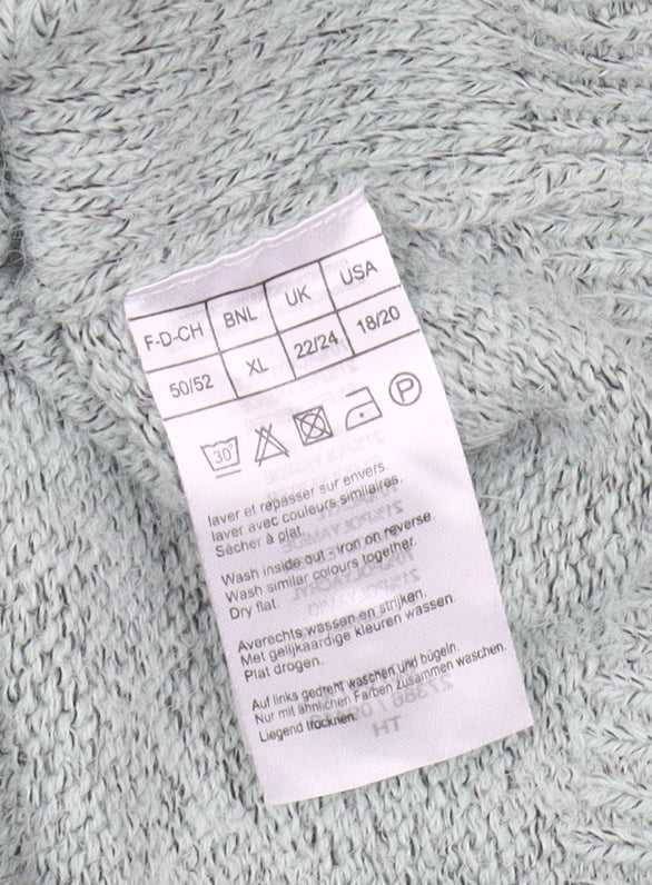 Damart Women's Grey Cardigan, Size 22/24, Winter Regular Fit