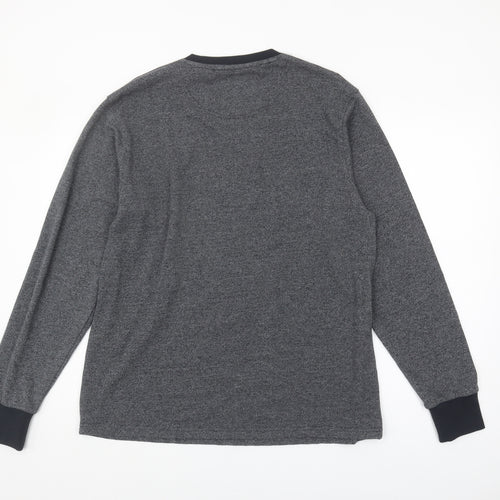KAM Jeans Men's Grey City Graphic Long Sleeve T-Shirt L