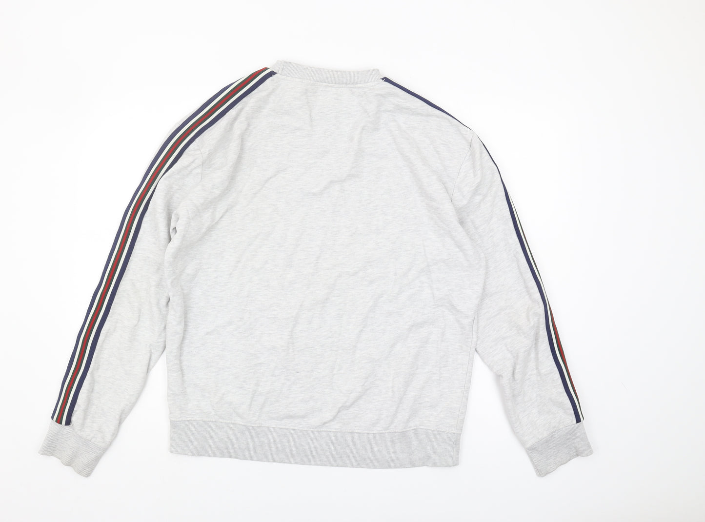 New Look Men's Grey Striped Sweatshirt M