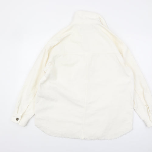 Zara Women's Ivory Corduroy Jacket S Casual