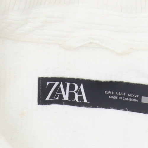 Zara Women's Ivory Corduroy Jacket S Casual