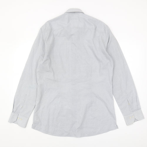 Next Men's White Geometric Slim Fit Shirt 16