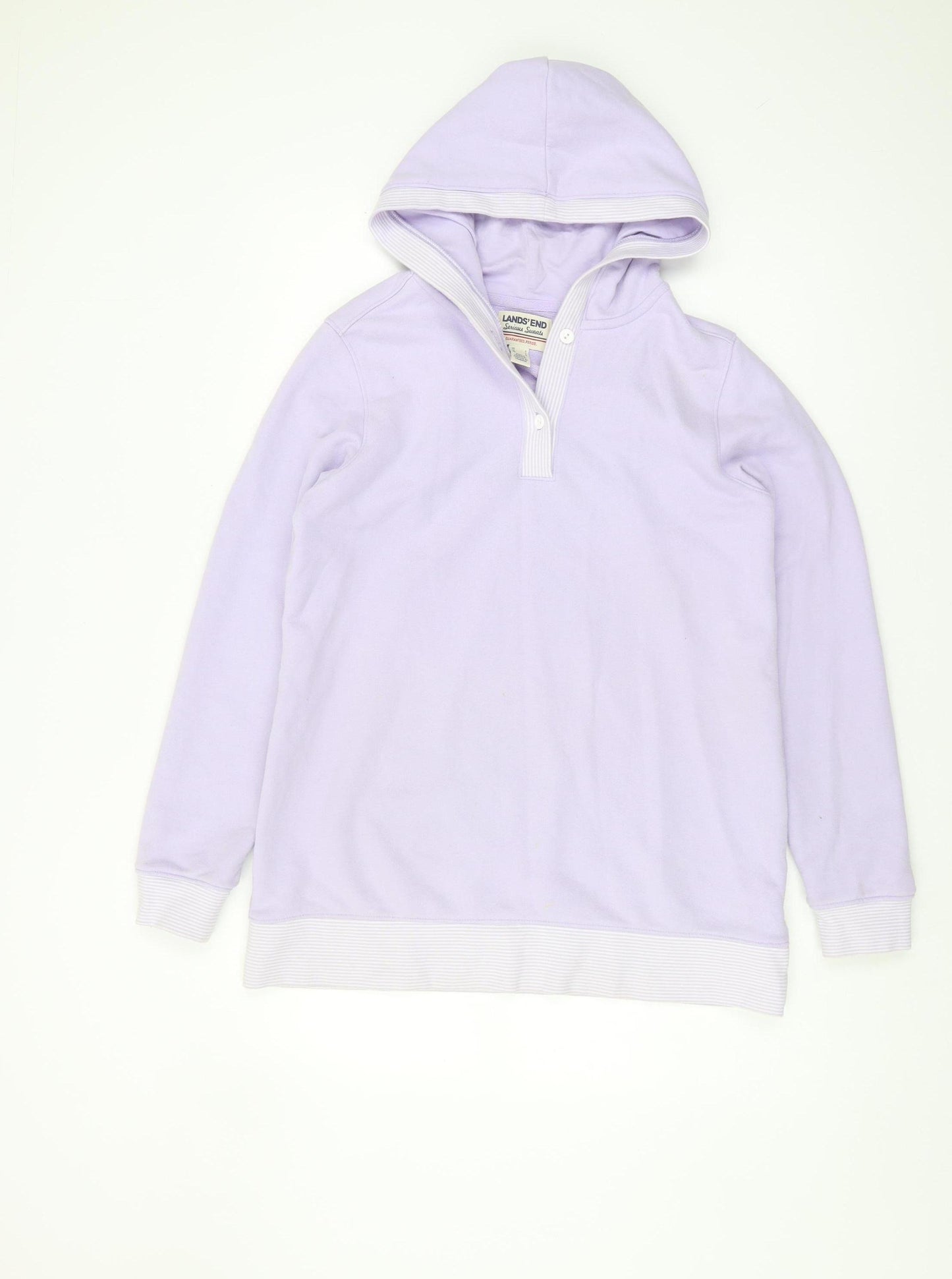 Lands' End Women's Purple S Hoodie, Long Sleeve, Henley