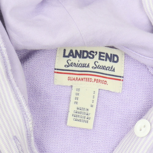 Lands' End Women's Purple S Hoodie, Long Sleeve, Henley