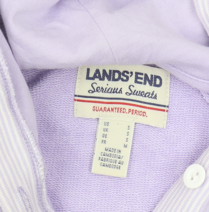 Lands' End Women's Purple S Hoodie, Long Sleeve, Henley