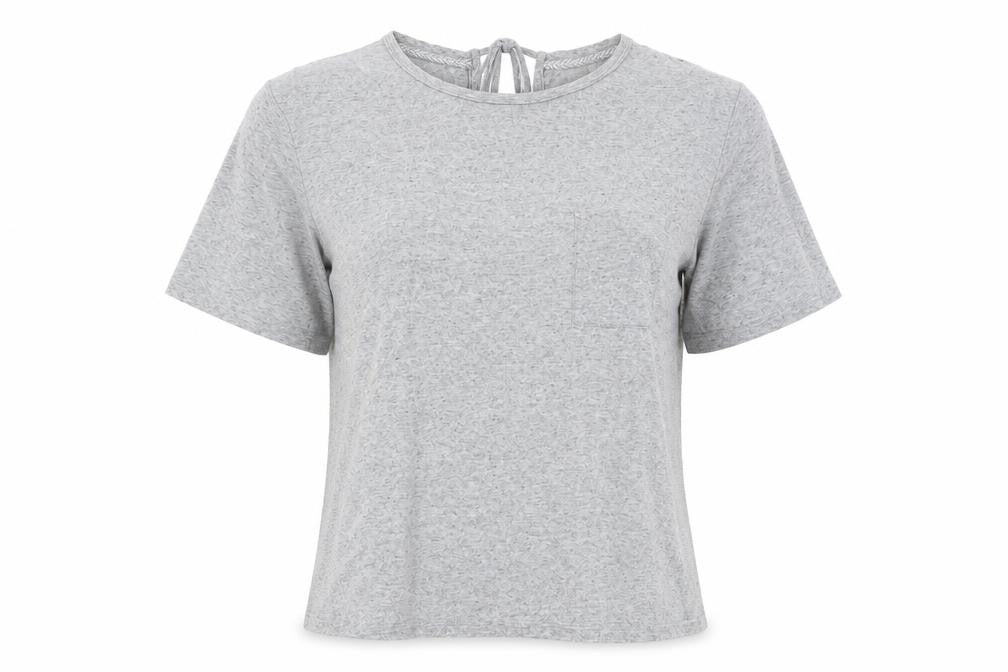 Front view of FatFace Women's Grey Basic T-Shirt, size S, Casual Wear