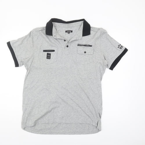 Firetrap Men's Grey Polo Shirt XL Short Sleeve Casual