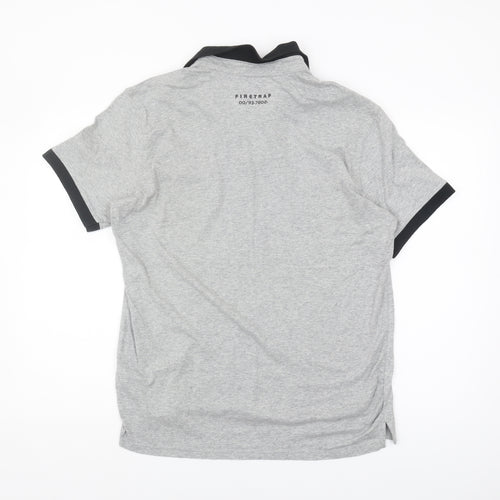 Firetrap Men's Grey Polo Shirt XL Short Sleeve Casual