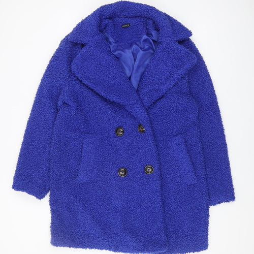 Roman Women's Blue Double-Breasted Mid-Length Coat