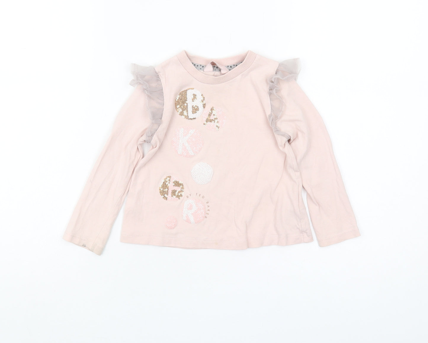 Ted Baker Girls Pink Long Sleeve T-Shirt 18-24 Months
