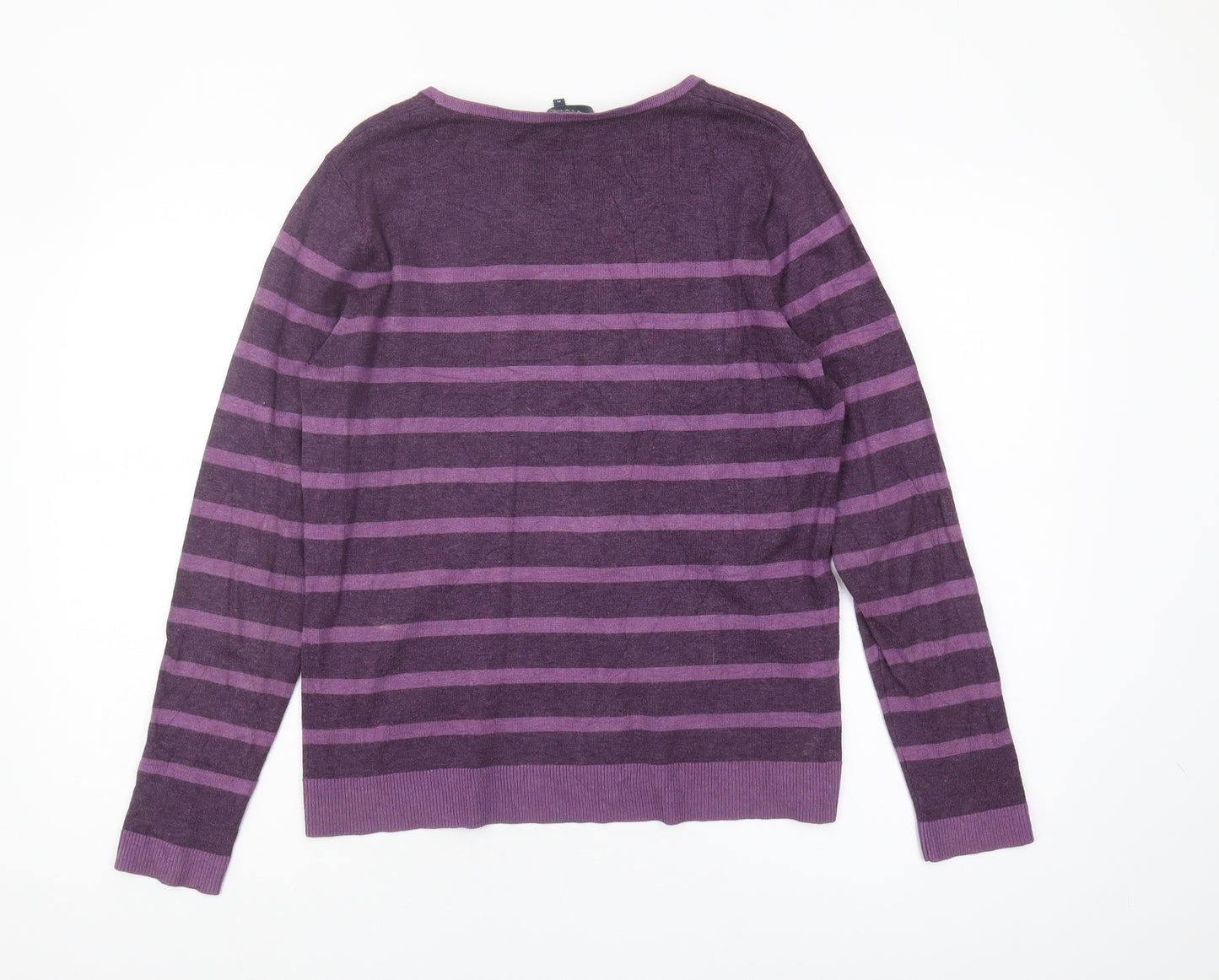 Viyella Women Purple Striped Jumper M