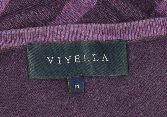 Viyella Women Purple Striped Jumper M