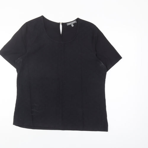 Laura Ashley Women's Black Blouse, Size 14, Classic Style