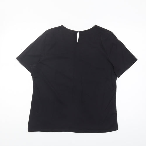 Laura Ashley Women's Black Blouse, Size 14, Classic Style