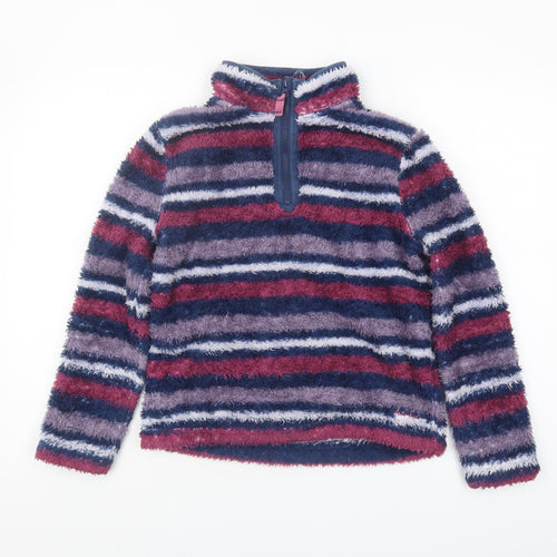 Weird Fish Girls Multicoloured Striped Fleece Sweatshirt 11-12Y