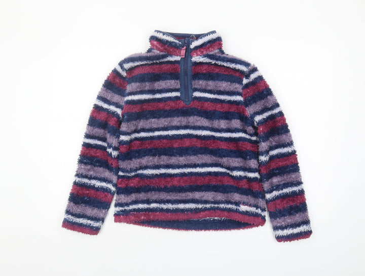 Weird Fish Girls Multicoloured Striped Fleece Sweatshirt 11-12Y