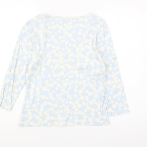 Boden Women's Blue Polka Dot V-Neck T-Shirt M