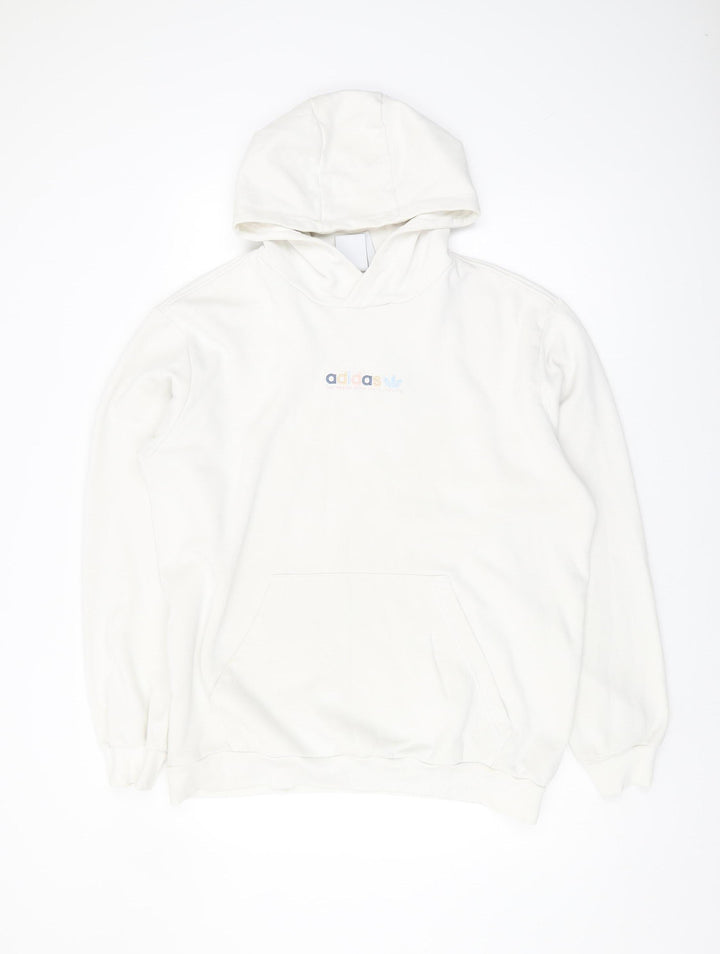 Adidas Men's White Pullover Hoodie L