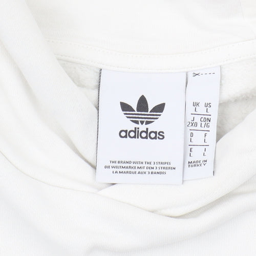 Adidas Men's White Pullover Hoodie L