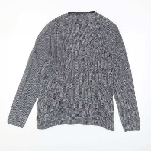Jack & Jones Men's Grey Knit T-Shirt, Size S, Long Sleeve