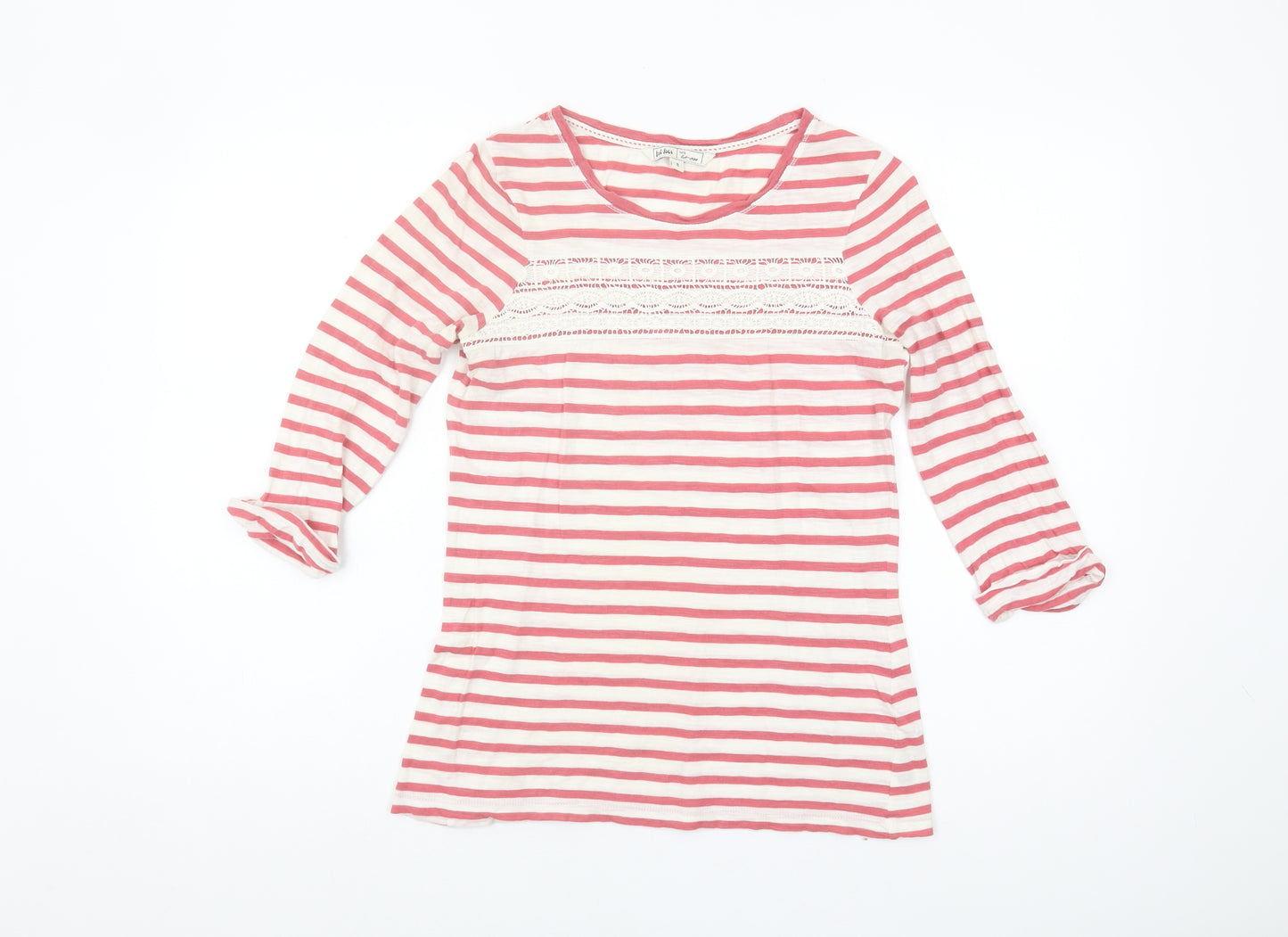 Fat Face Women's Pink Striped T-Shirt Size 8