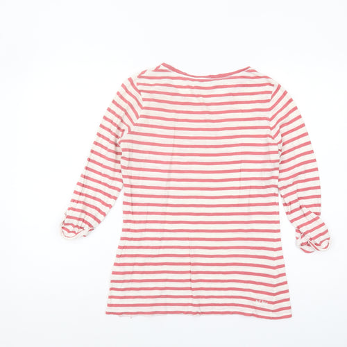 Fat Face Women's Pink Striped T-Shirt Size 8