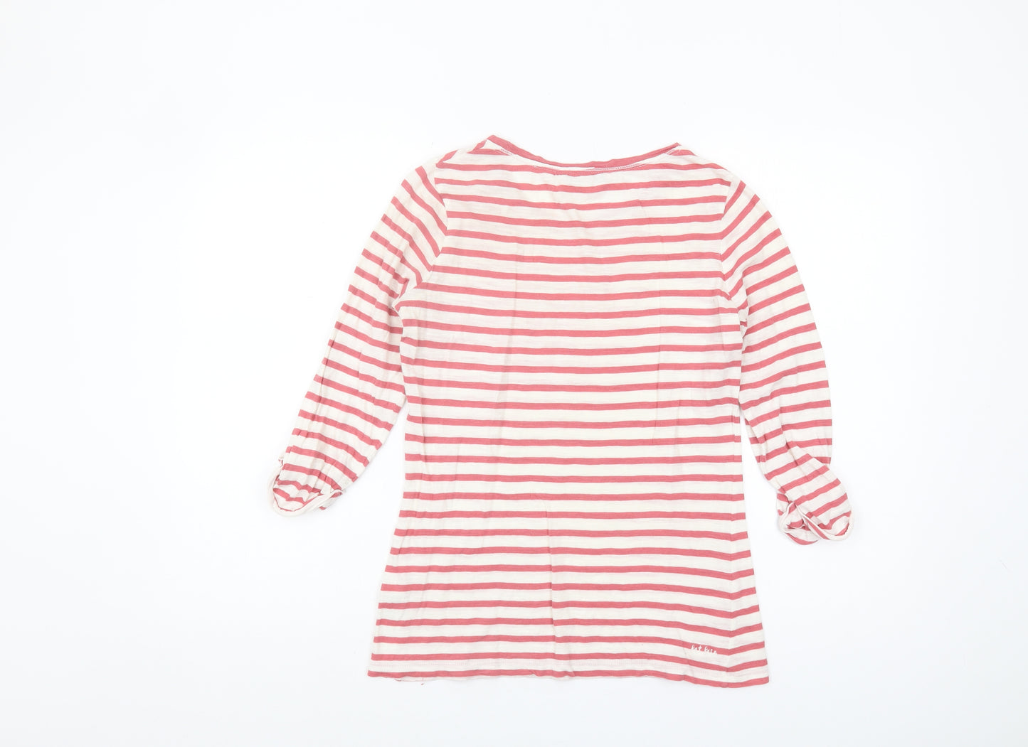 Fat Face Women's Pink Striped T-Shirt Size 8