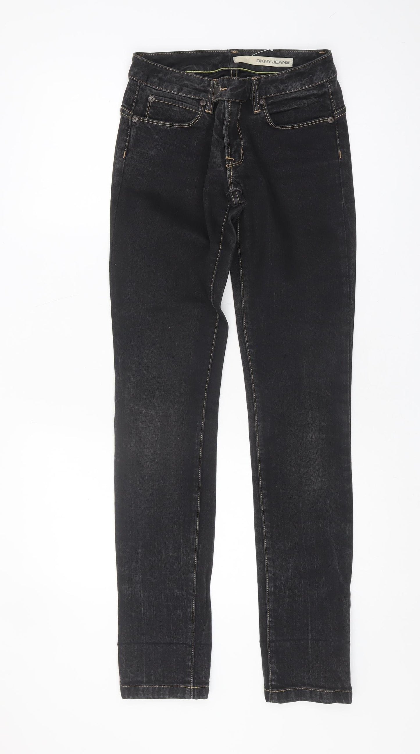 DKNY Men's Black Skinny Jeans, Size 27, Stretch Denim