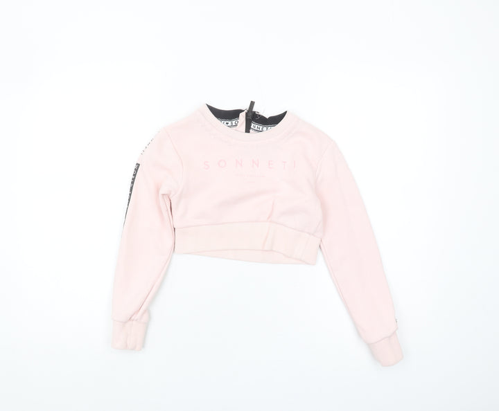 Sonneti Girls Pink Logo Pullover Sweatshirt 8-10 Years
