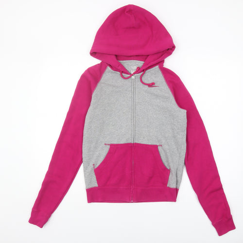 Nike Women's Grey Pink XS Full Zip Hoodie Activewear