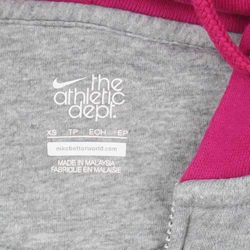 Nike Women's Grey Pink XS Full Zip Hoodie Activewear