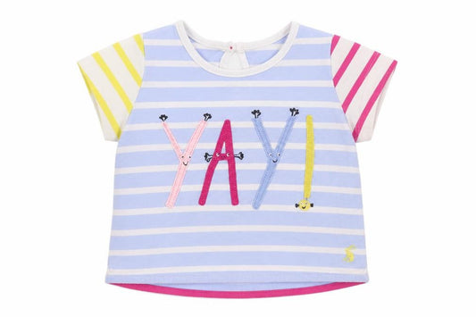 Front view of Joules unisex multicoloured striped t-shirt, 12 months