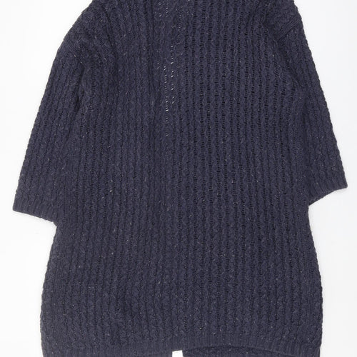 Fat Face Women's Blue Cable-Knit Open Front Cardigan, Size 8