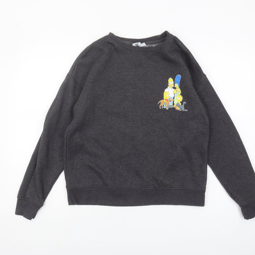 The Simpsons Unisex Grey Pullover Sweatshirt Size 12