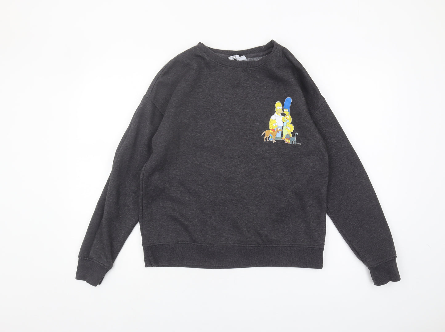 The Simpsons Unisex Grey Pullover Sweatshirt Size 12