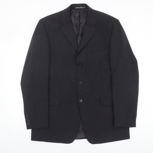 Moss Men's Grey Wool Blazer Jacket 42L Formal