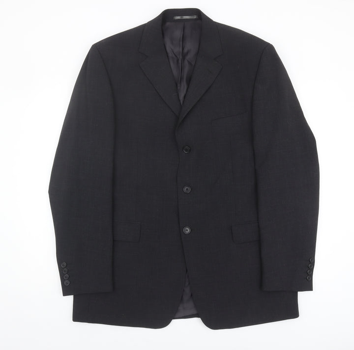Moss Men's Grey Wool Blazer Jacket 42L Formal