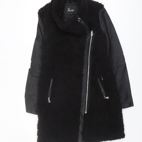 Firetrap Women's Black Faux Fur Mid-Length Jacket (S)