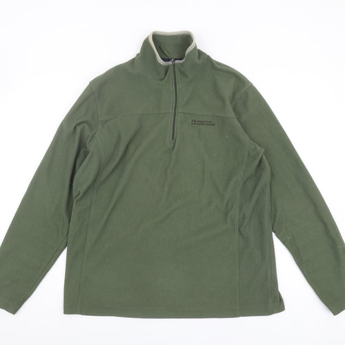 Mountain Warehouse Men's Green Fleece Pullover Sweatshirt Large